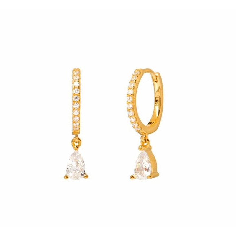 Boucles d'oreilles rondes avec des zircons