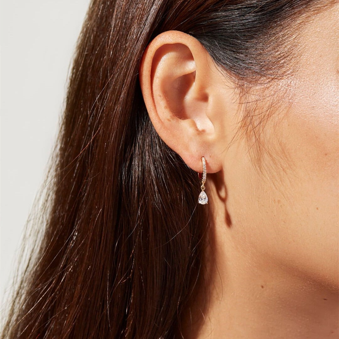 Boucles d'oreilles rondes avec des zircons