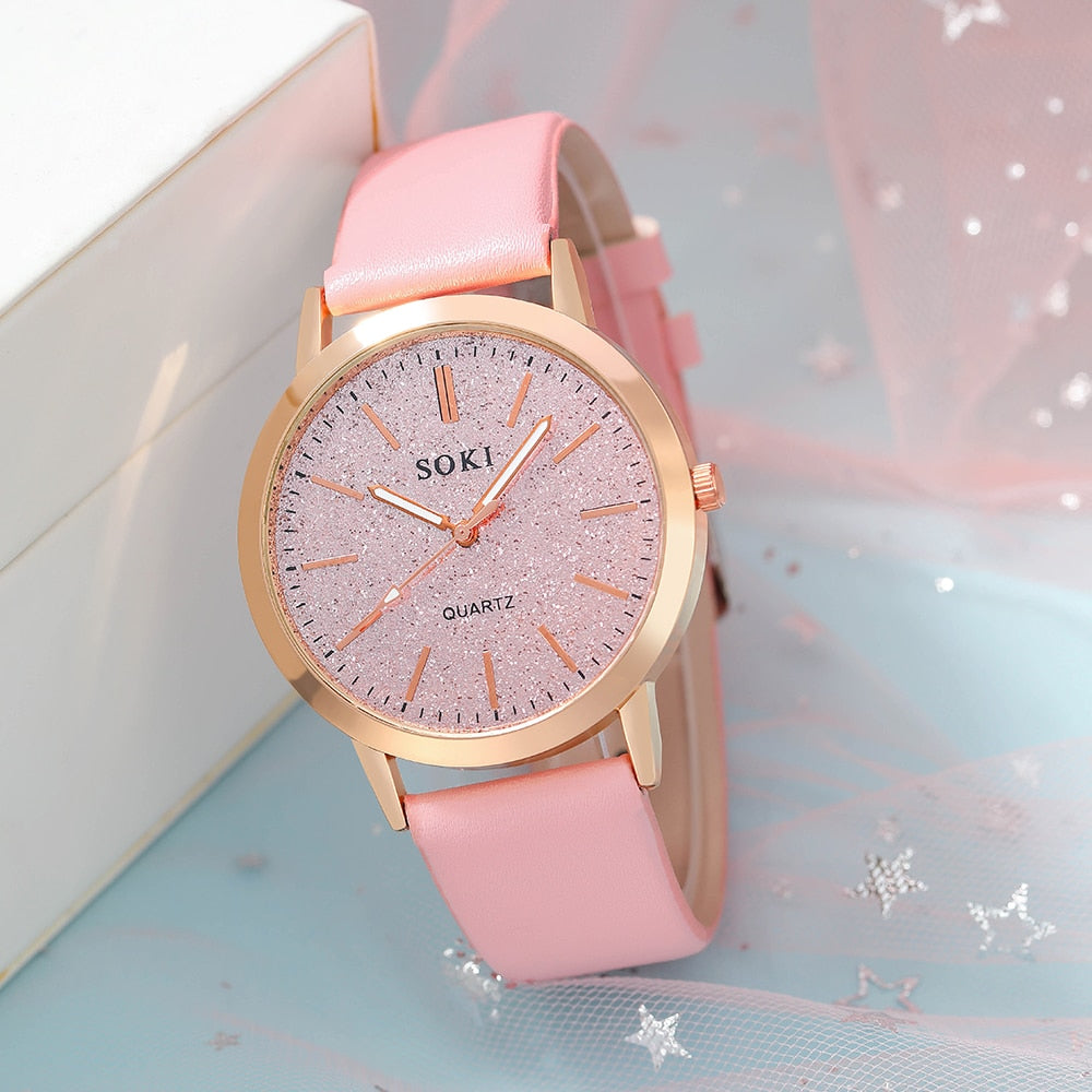 Montre pour femmes avec cadran et bracelet scintillants