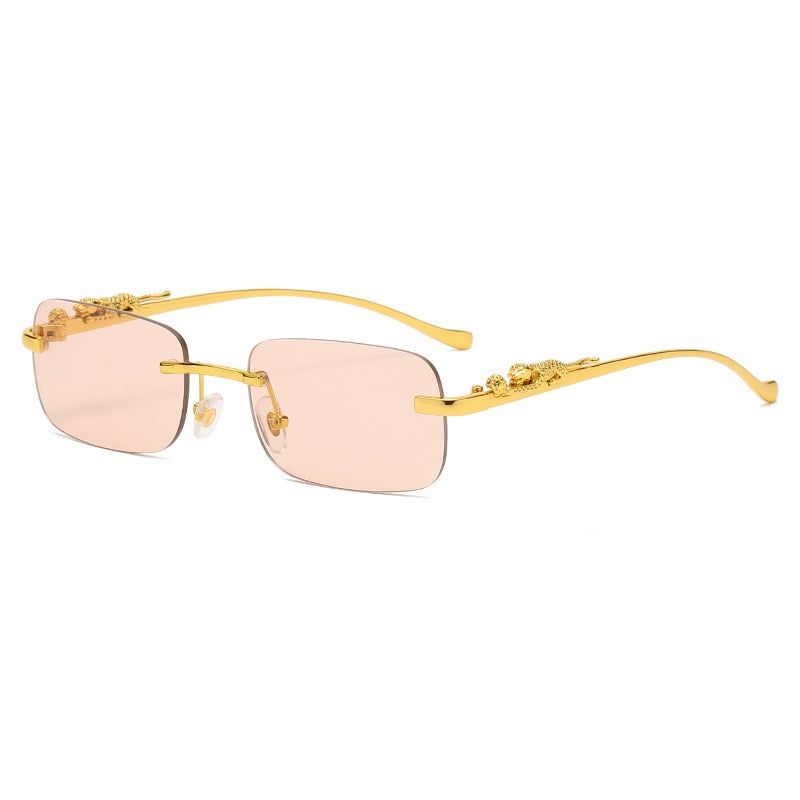 Lunettes de soleil rectangulaires sans monture