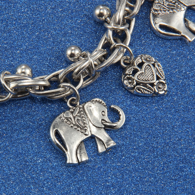 Bracelet de cheville avec breloques éléphant