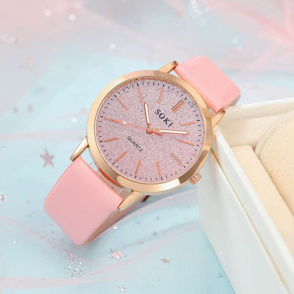 Montre pour femmes avec cadran et bracelet scintillants