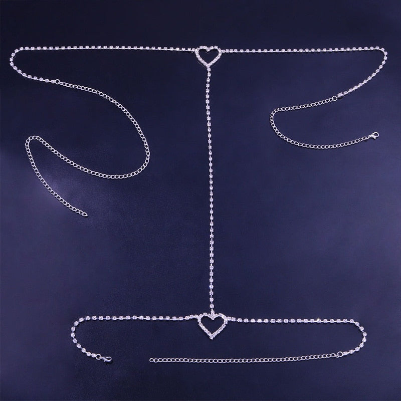 Bracelet de cheville avec motif de coeur en zircone