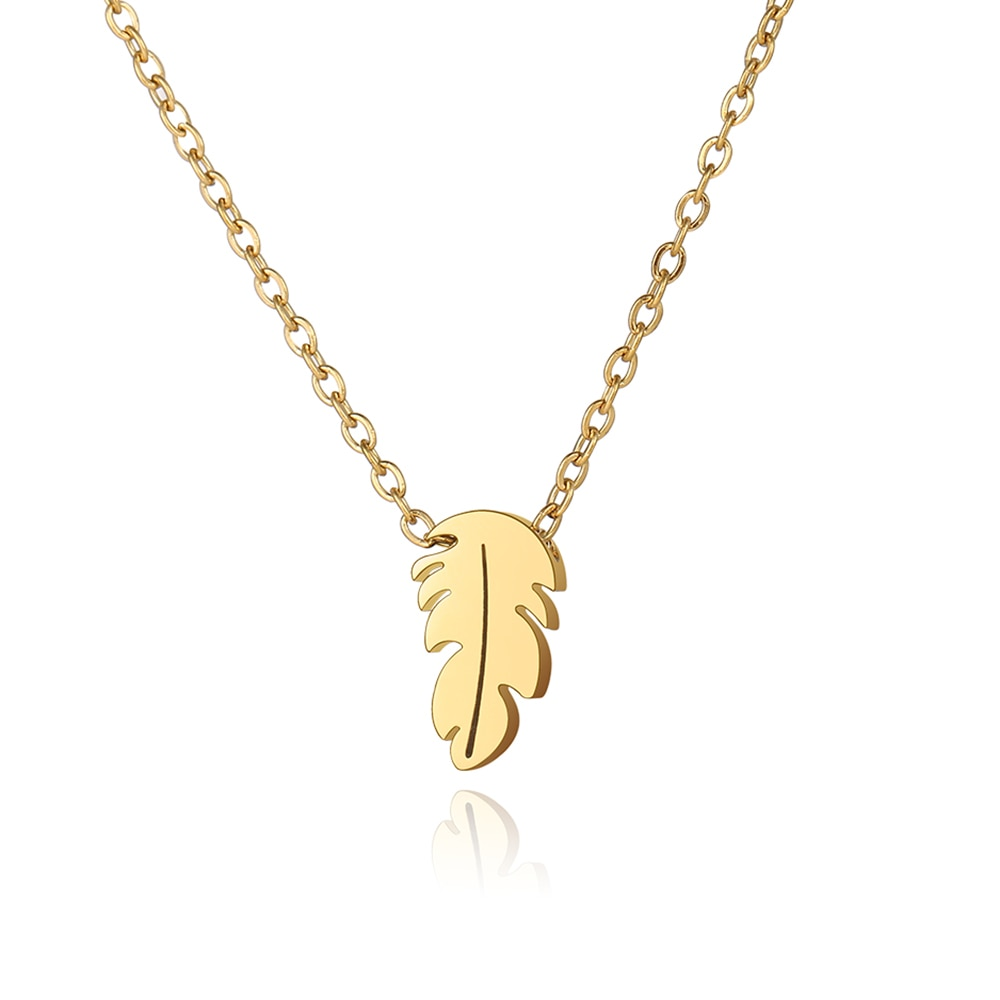 Collier pendentif en forme de plume