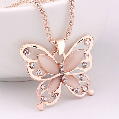 Collier avec zircons - papillon