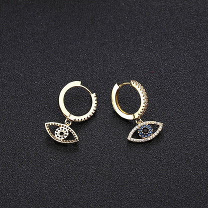 Boucles d'oreilles avec zircons - yeux