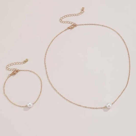 Ensemble de bijoux avec perles d'imitation