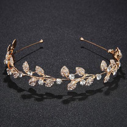Bandeau pour cheveux - feuilles avec zircons