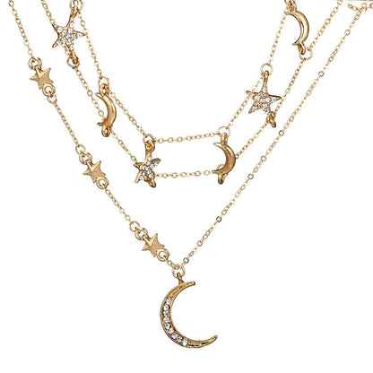 Collier - lune et étoile