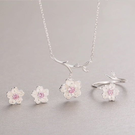 Ensemble de bijoux avec motif de fleur
