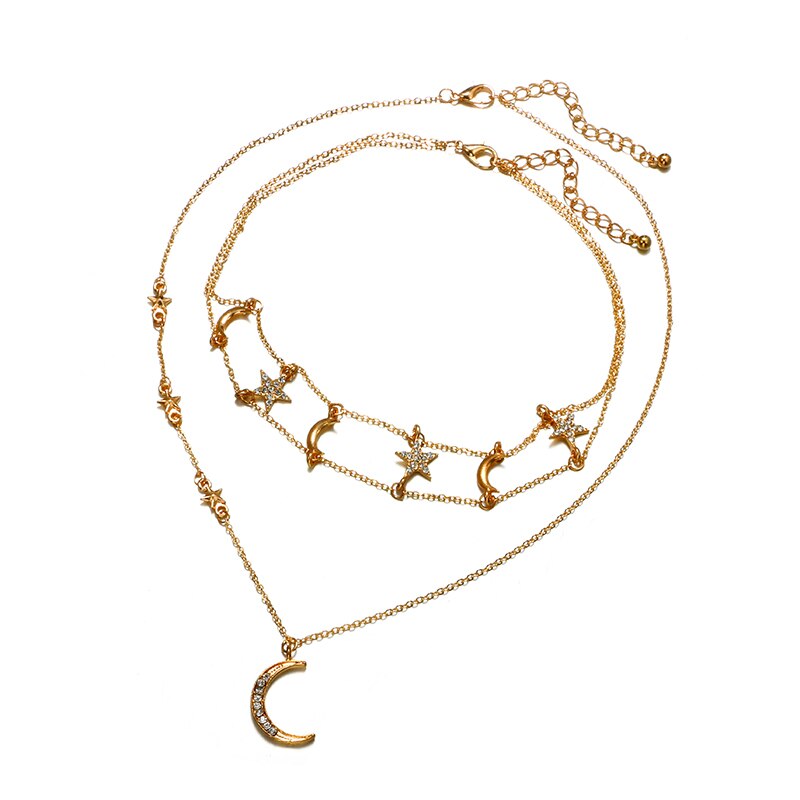 Collier - lune et étoile