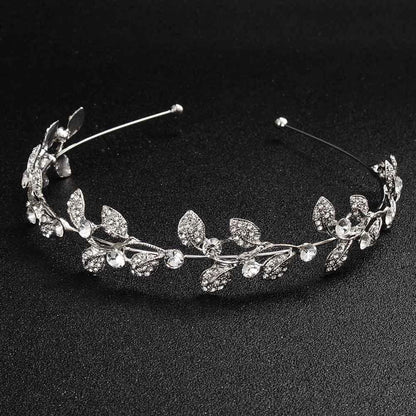Bandeau pour cheveux - feuilles avec zircons
