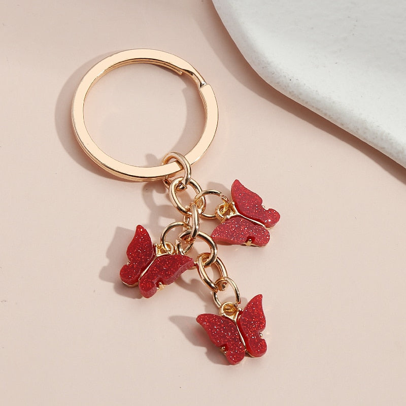 Porte-clés avec motif de papillon