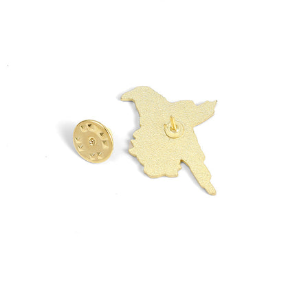 Broche - corbeau avec une rose