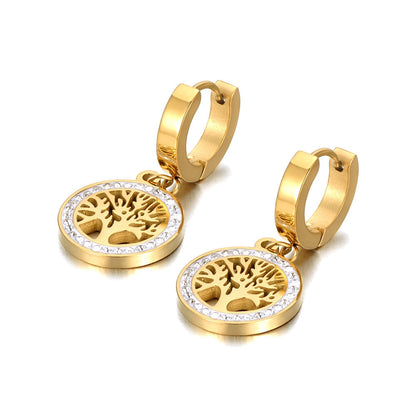 Boucles d'oreilles pendantes - Arbre de vie