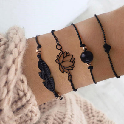 Ensemble de bracelets noirs