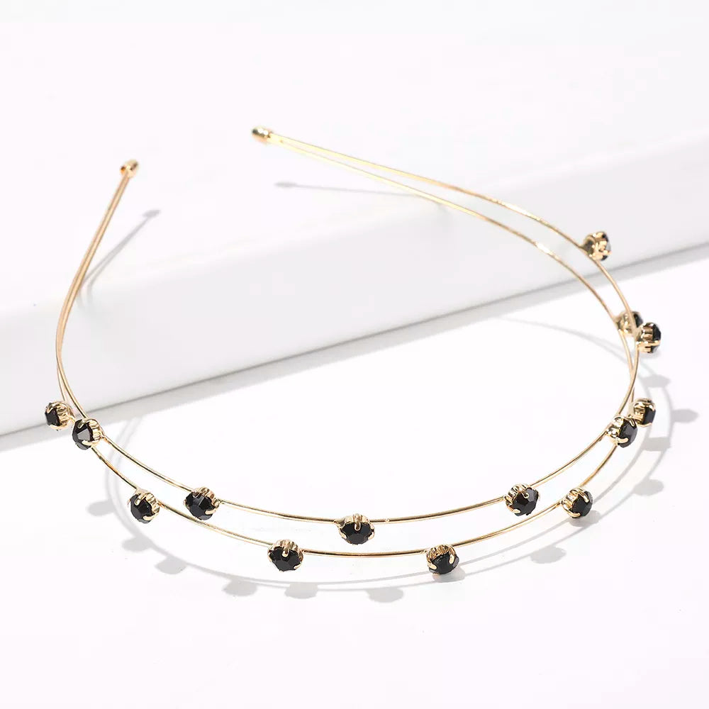 Double bandeau pour cheveux avec des zircons