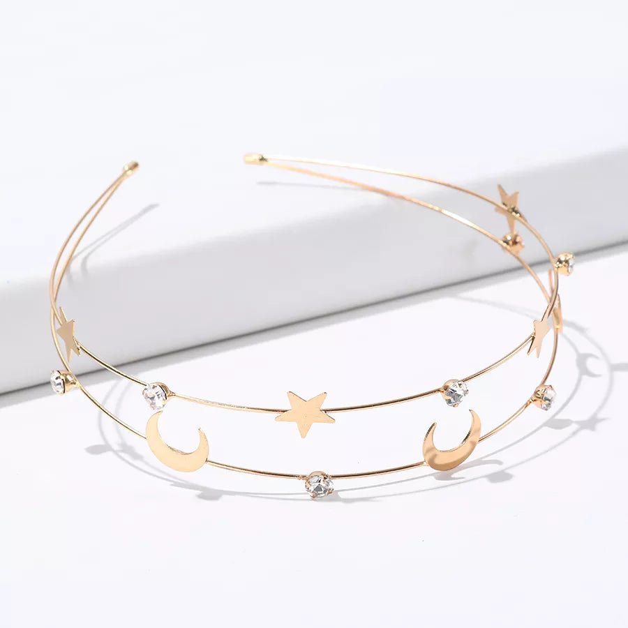 Bandeau pour cheveux - étoiles et lunes