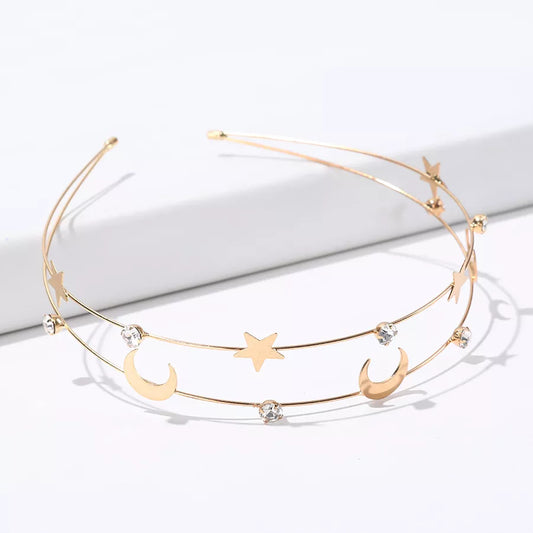 Bandeau pour cheveux - étoiles et lunes