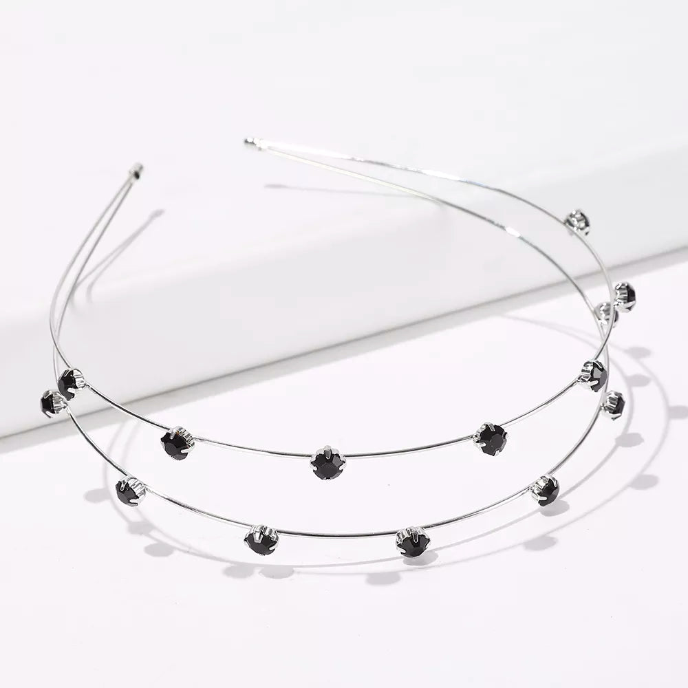 Double bandeau pour cheveux avec des zircons