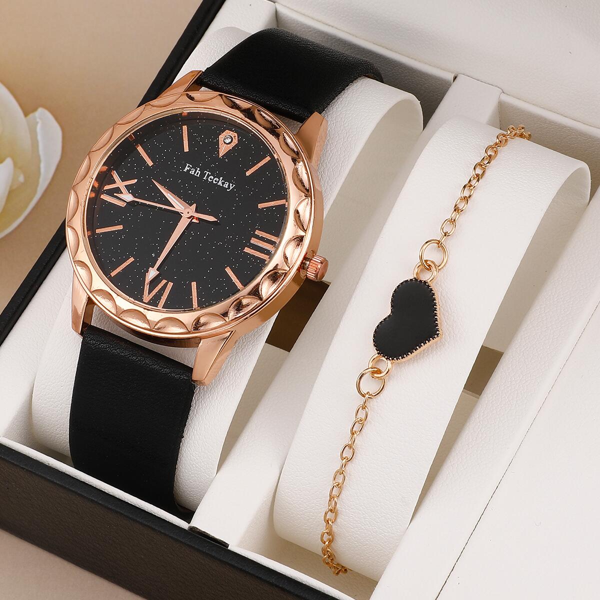 Montre pour femmes avec accents dorés sur le bracelet