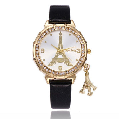 Montre pour dames avec motif de la Tour Eiffel