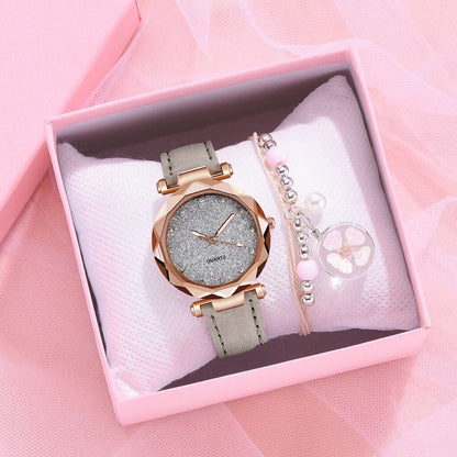 Montre pour dames avec un cadran scintillant sur un bracelet