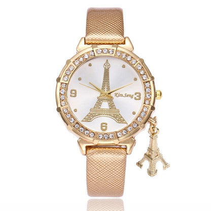 Montre pour dames avec motif de la Tour Eiffel
